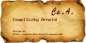 Csapliczky Arnold névjegykártya