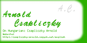 arnold csapliczky business card